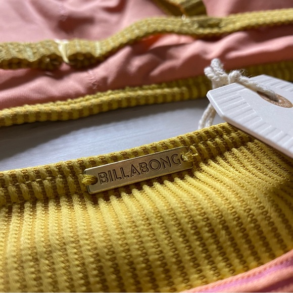 Billabong 💛 Color Block Square Bralette Bikini Top | Hi Maui Cheeky Bottom - Picture 13 of 15